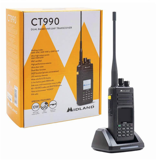 Radio Parapente Midland CT990 EB – 10W, IP67, 3600mAh