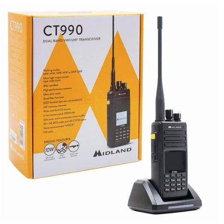 Radio Parapente Midland CT990 EB – 10W, IP67, 3600mAh